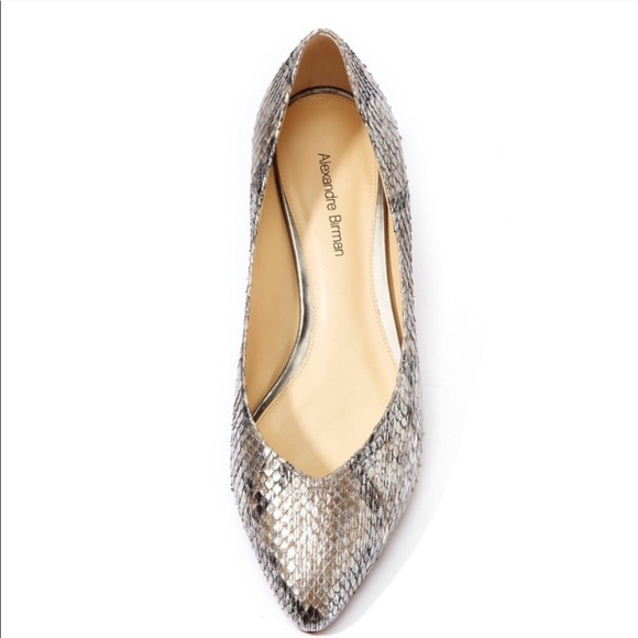 Alexandre Birman Shoes - Alexandre Birman Rain Sand Metallic Python Flats